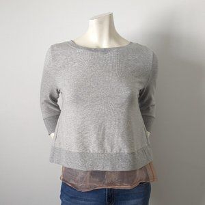 Chelsea28 - Organza Bow Sweatshirt In Grey Heather - Size XS